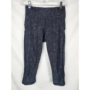 Lululemon Real Quick Crop Leggings Snakeprint Black Gray Size 4.